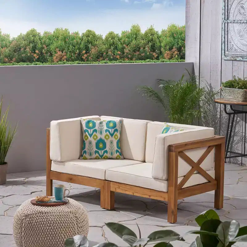 Canapé modulable Brava 2 places en acacia - Christopher Knight Home