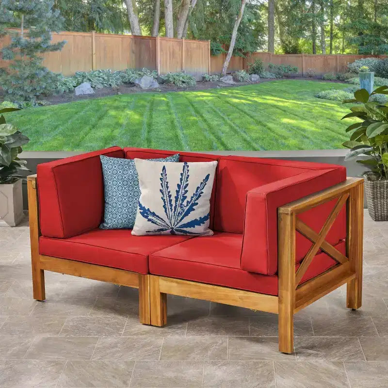 Canapé modulable Brava 2 places en acacia - Christopher Knight Home