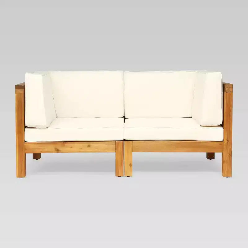 Brava 2pc Acacia Modular Loveseat - Christopher Knight Home
