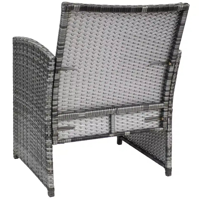 Sunnydaze Salon de conversation Ardfield pour patio avec causeuse, chaises et table - Gris et gris - 4 pièces