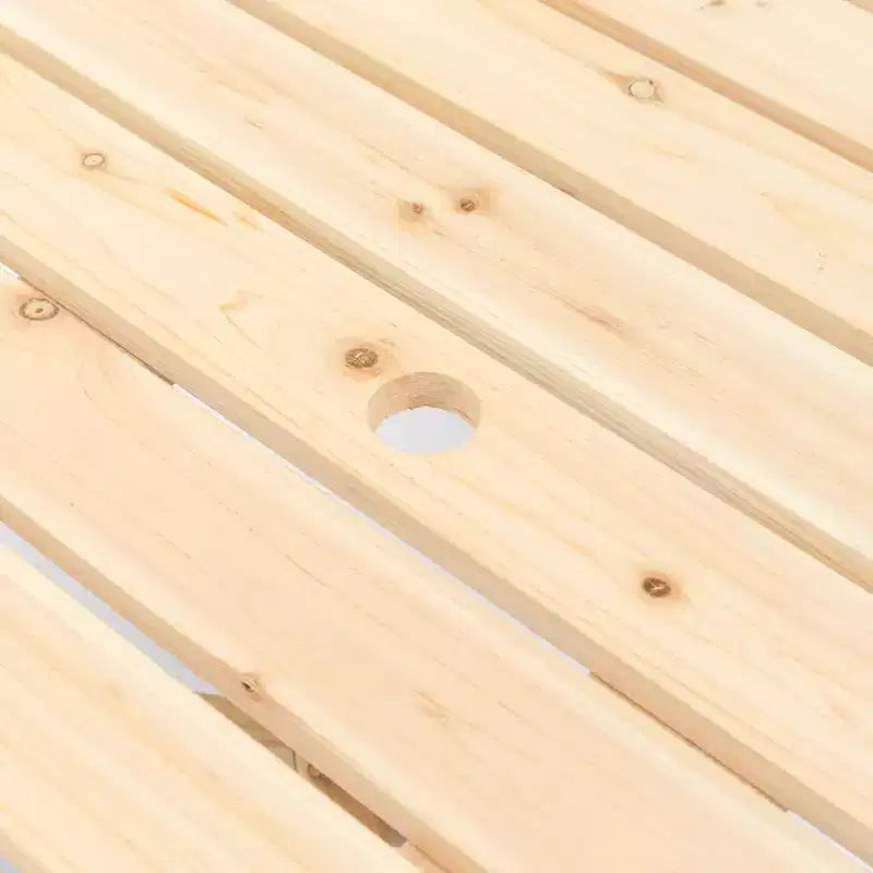 Table de pique-nique ronde en bois pour extérieur Gardenised avec banc, 6 places avec trou pour parasol