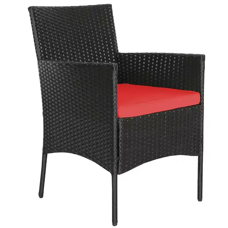 Ensemble de mobilier de jardin en rotin Costway 4 pièces avec coussins, canapé et table basse, pour jardin, turquoise/rouge/blanc/gris/marine