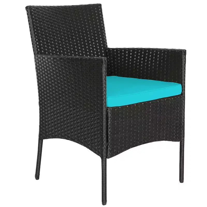 Ensemble de mobilier de jardin en rotin Costway 4 pièces avec coussins, canapé et table basse, pour jardin, turquoise/rouge/blanc/gris/marine