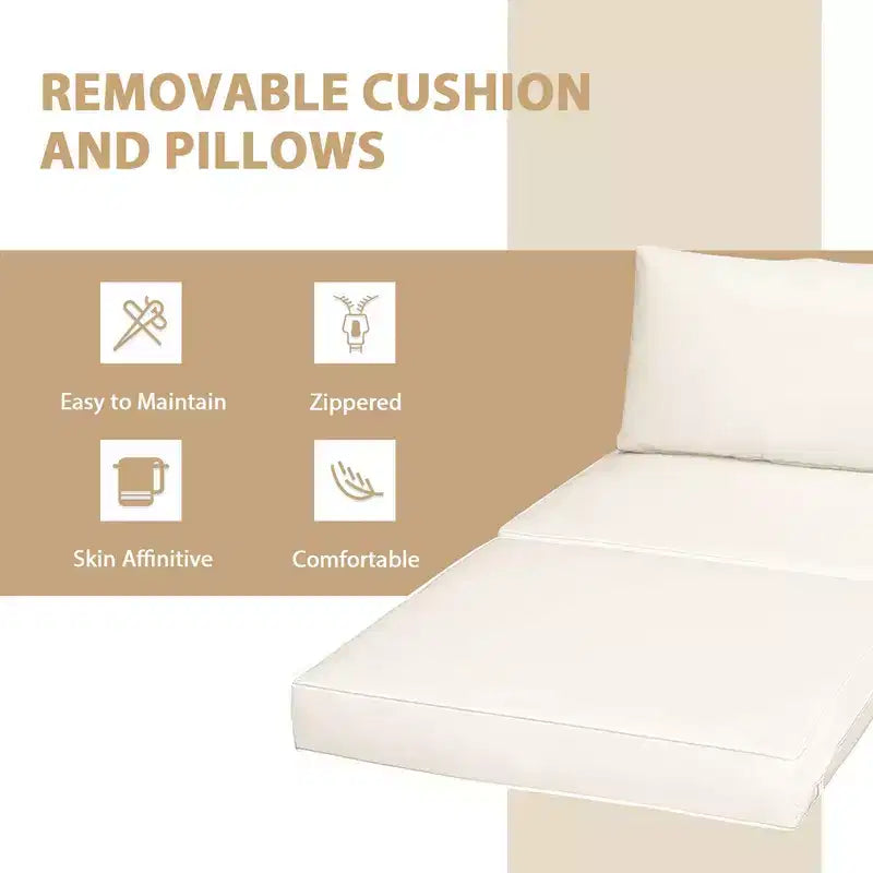 Costway Salon de Jardin 5 Pièces en Résine Tressée avec Canapé sans Accoudoirs Ottoman et Coussins