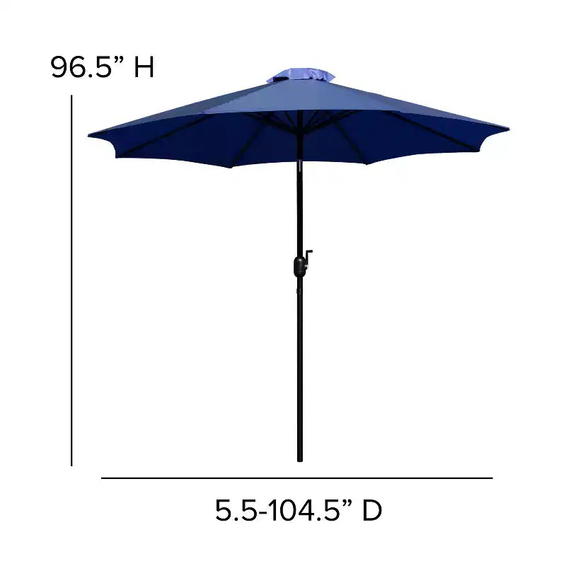 Ensemble de table de patio 5 pièces Emma et Oliver - Chaises empilables en faux teck synthétique - Table en faux teck - Parasol avec base