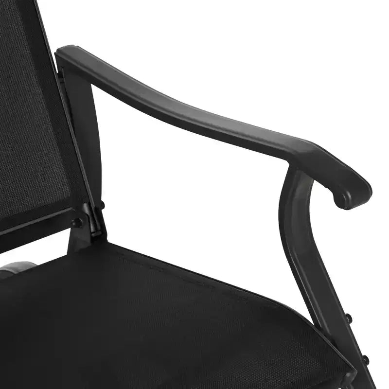 Outsunny Ensemble de planeurs 4 pièces, ensembles de meubles d'extérieur avec banc de patio planeur 2 places, chaise longue simple et table basse en verre, noir