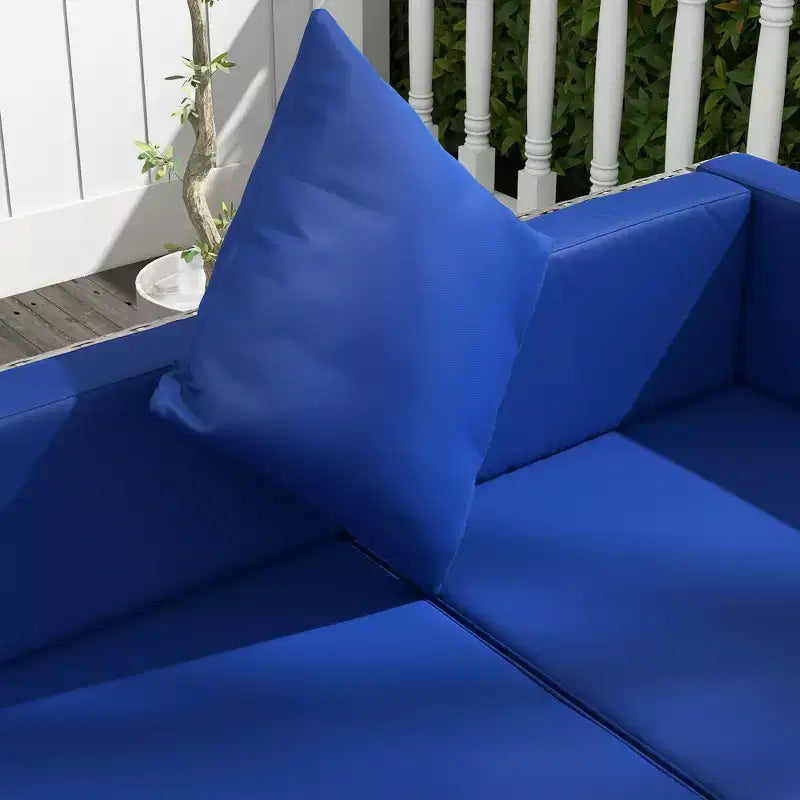 Outsunny Ensemble de Mobilier de Jardin 7 Pièces en Résine Tressée Moderne, Idéal pour Terrasse, Balcon et Jardin