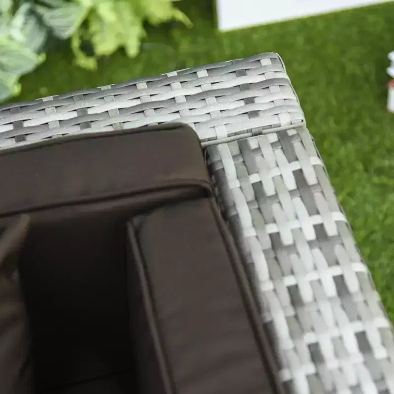 Outsunny Ensemble de Mobilier de Jardin 7 Pièces en Résine Tressée Moderne, Idéal pour Terrasse, Balcon et Jardin