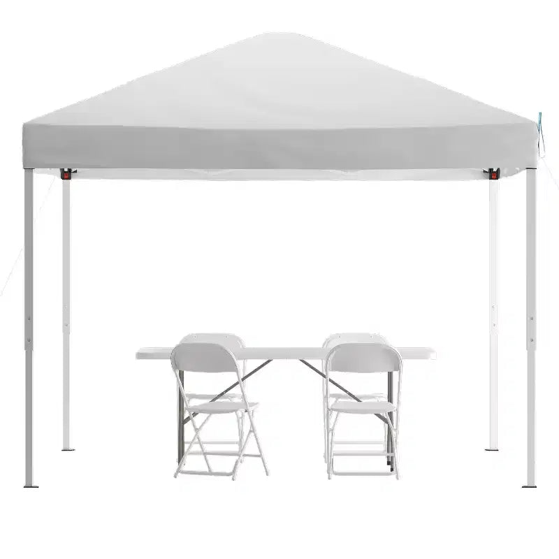 Flash Furniture Portable Tailgate/Event Tent Set - 10'x10' Pop Up Canopy Tent, 6-Foot Bi-Fold Table, Set of 4 Folding Chairs