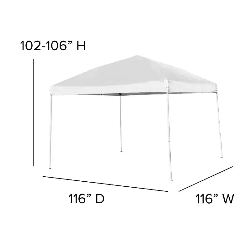 Ensemble Tente et Meubles Pliants Flash Furniture pour Événements - Tente Barnum Pliante 3x3m, Table Pliante 1,80m, Lot de 4 Chaises Pliantes