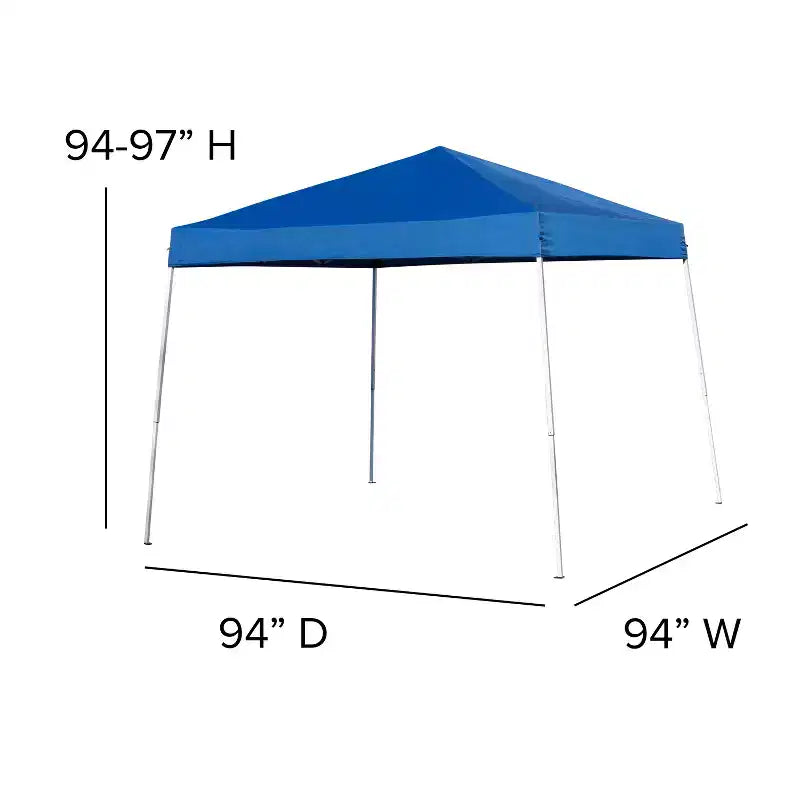 Ensemble tente de réception/événement portable Flash Furniture – Tente pop-up de 2,4 x 2,4 m, table pliante en deux de 1,8 m, lot de 4 chaises pliantes