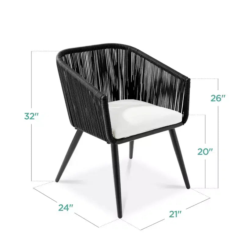 Lot de 2 chaises de salle à manger d'extérieur Best Choice Products, en osier tressé, capacité de 113 kg