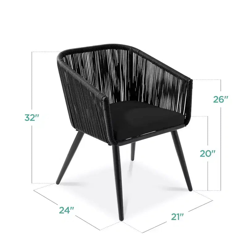 Lot de 2 chaises de salle à manger d'extérieur Best Choice Products, en osier tressé, capacité de 113 kg
