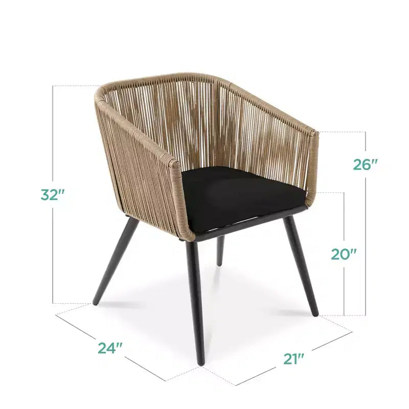 Lot de 2 chaises de salle à manger d'extérieur Best Choice Products, en osier tressé, capacité de 113 kg