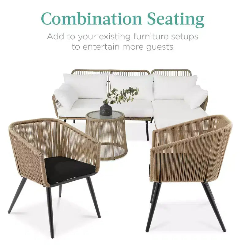 Lot de 2 chaises de salle à manger d'extérieur Best Choice Products, en osier tressé, capacité de 113 kg