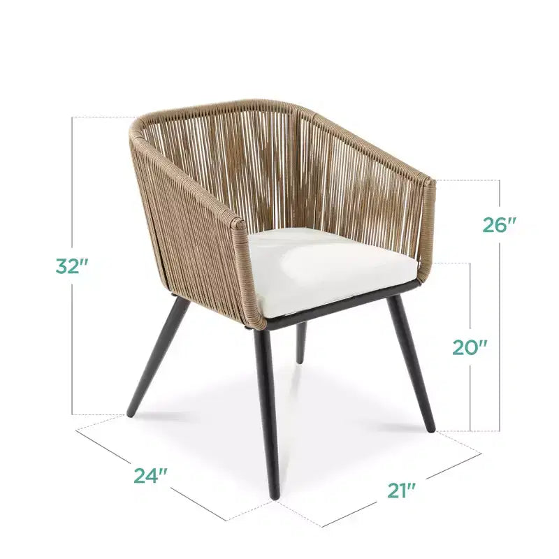 Lot de 2 chaises de salle à manger d'extérieur Best Choice Products, en osier tressé, capacité de 113 kg