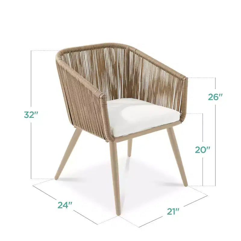 Lot de 2 chaises de salle à manger d'extérieur Best Choice Products, en osier tressé, capacité de 113 kg
