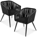 Lot de 2 chaises de salle à manger d'extérieur Best Choice Products, en osier tressé, capacité de 113 kg