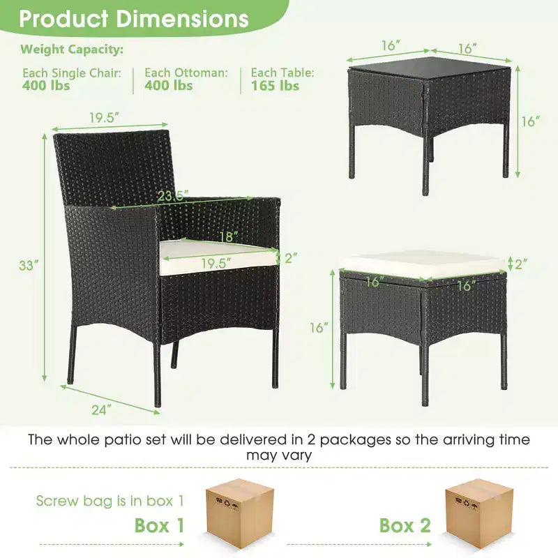 Costway Ensemble de Meubles de Jardin en Rotin 8 Pièces Canapés Ottomans Table Coussins Combinaison Libre