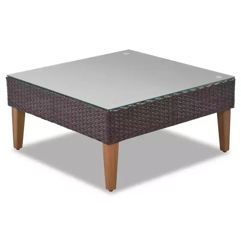 Ensemble de canapé d'extérieur en osier 4 pièces, ensemble de canapé de patio en forme de L avec oreillers colorés - ModernLuxe
