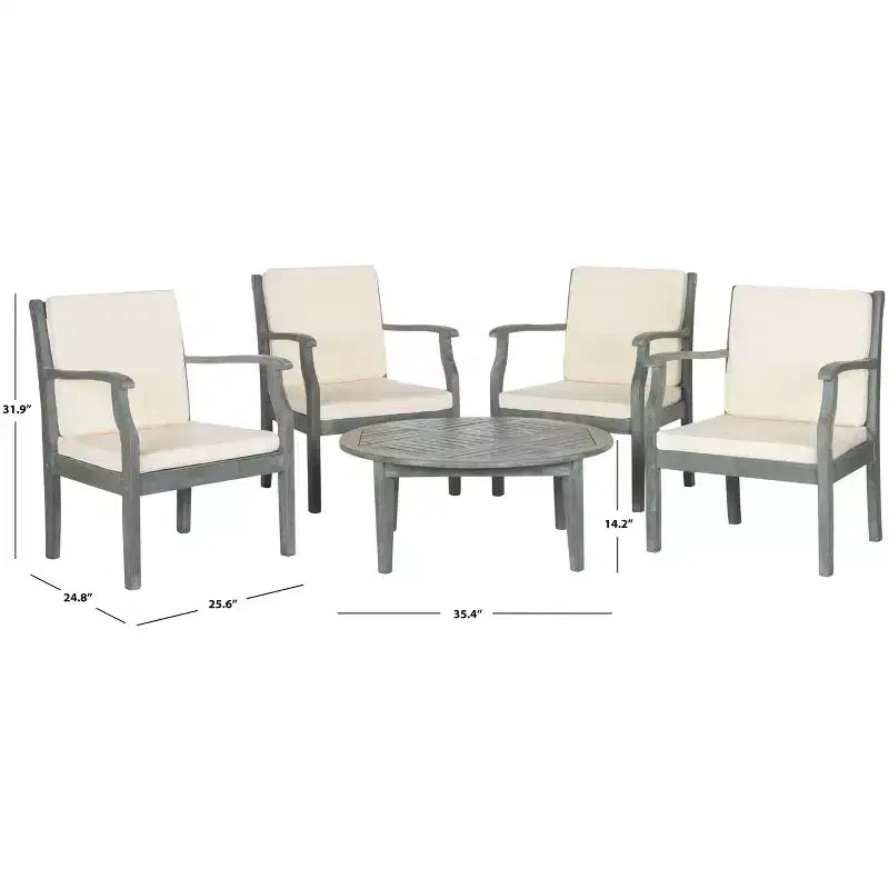 Anaheim, salon de café 5 pièces pour patio – Intérieur/Extérieur – PAT6718 – Safavieh