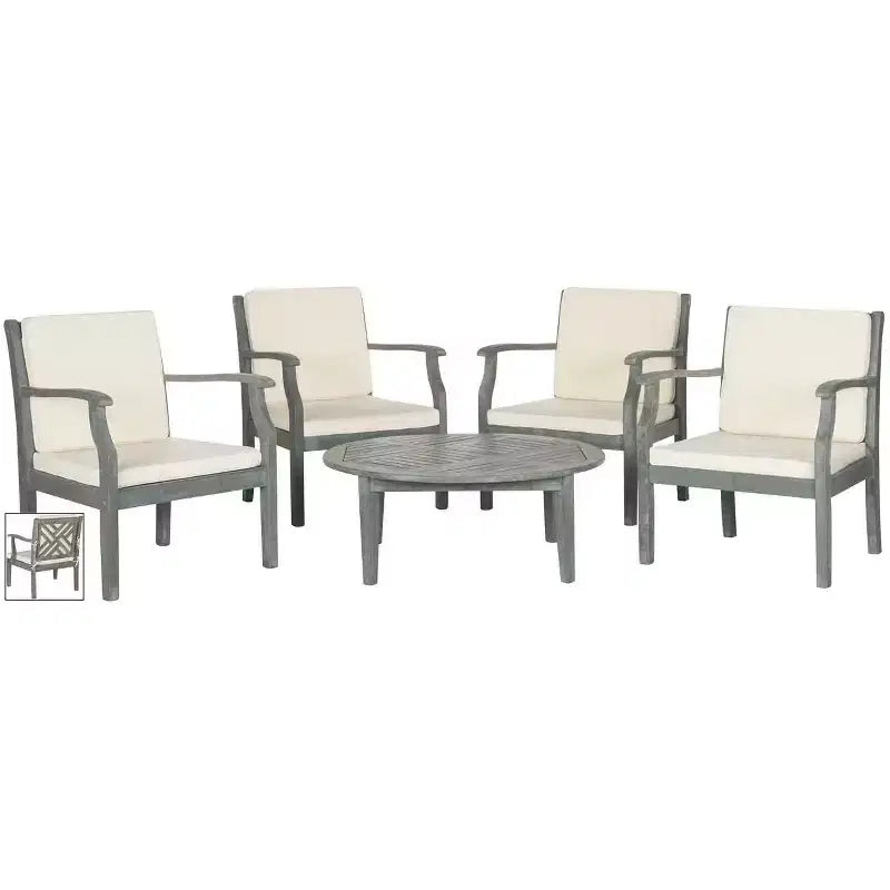 Anaheim 5 Piece Patio Coffee Seating Set - Indoor/Outdoor - PAT6718 - Safavieh