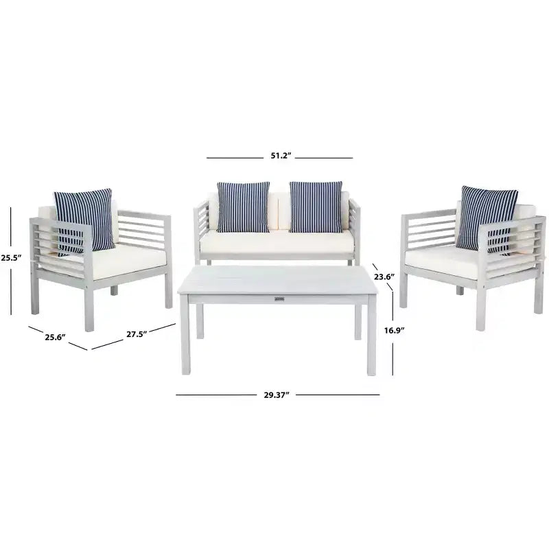 Alda Ensemble Patio 4 pièces - Intérieur/Extérieur - PAT7033 - Safavieh