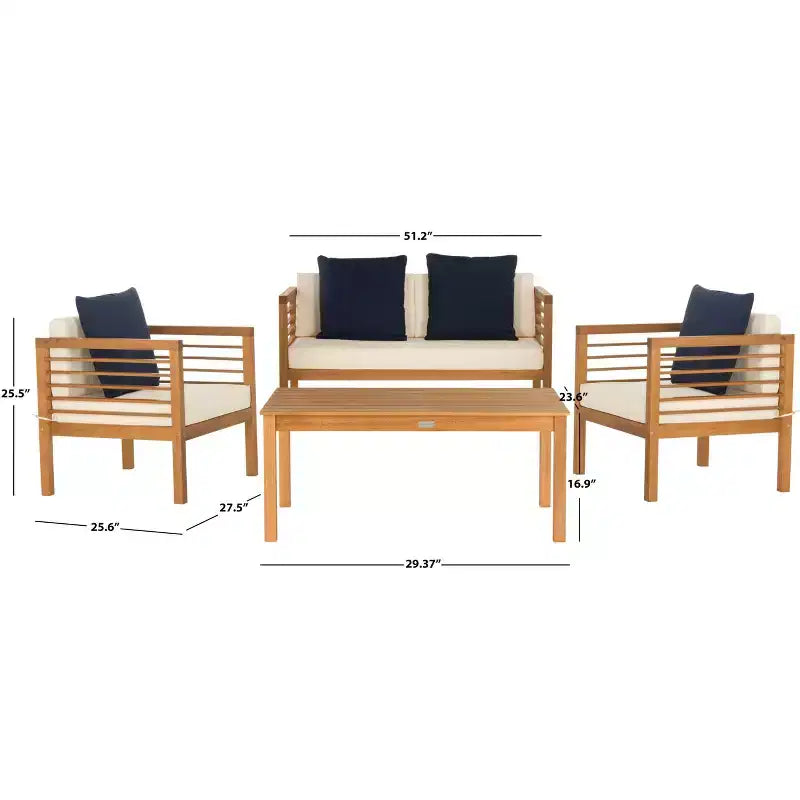 Alda Ensemble Patio 4 pièces - Intérieur/Extérieur - PAT7033 - Safavieh