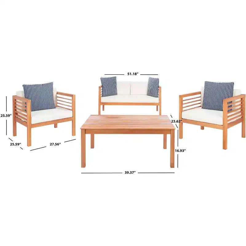 Alda Ensemble Patio 4 pièces - Intérieur/Extérieur - PAT7033 - Safavieh