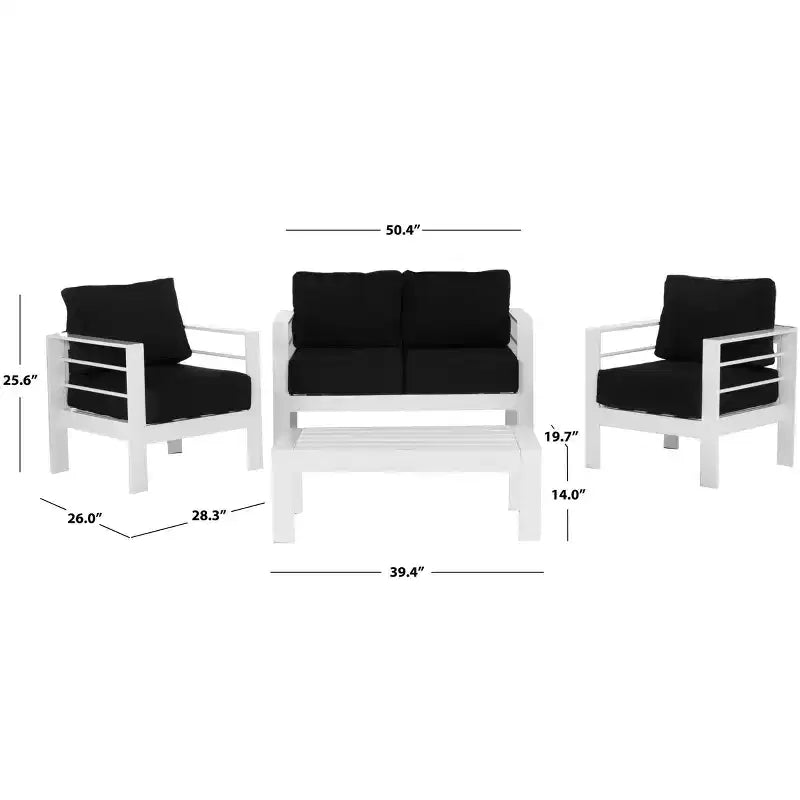 Ensemble de salon Nason 4 pièces – Intérieur/extérieur – PAT2516 – Safavieh