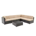 GODEER 7pc Wicker Outdoor Conversation Set