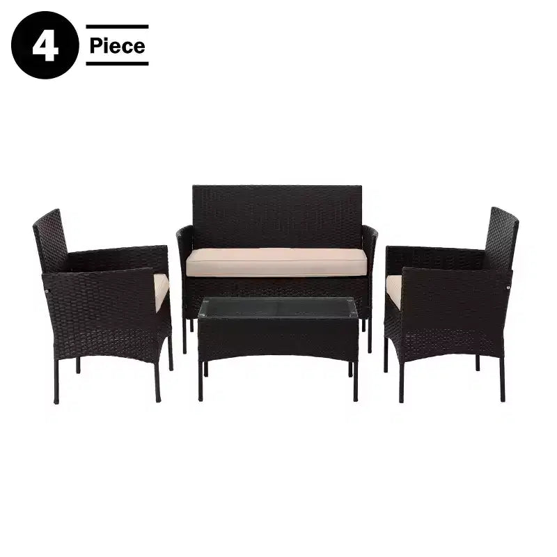 Ensemble de mobilier de jardin en rotin 4 pièces Pure Garden