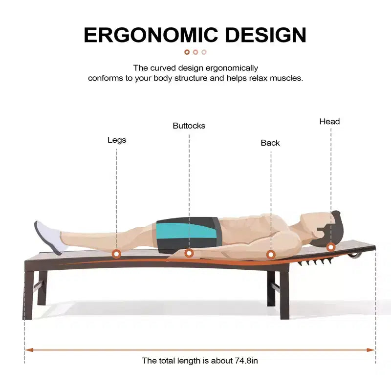 Crestlive Products Ensemble de 3 chaises longues d'extérieur en métal et table d'appoint pour terrasse