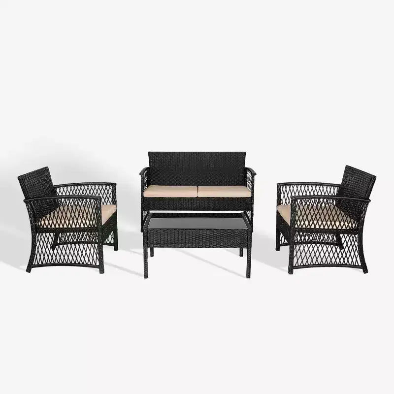 Ensemble de conversation de patio extérieur WestinTrends 4 pièces