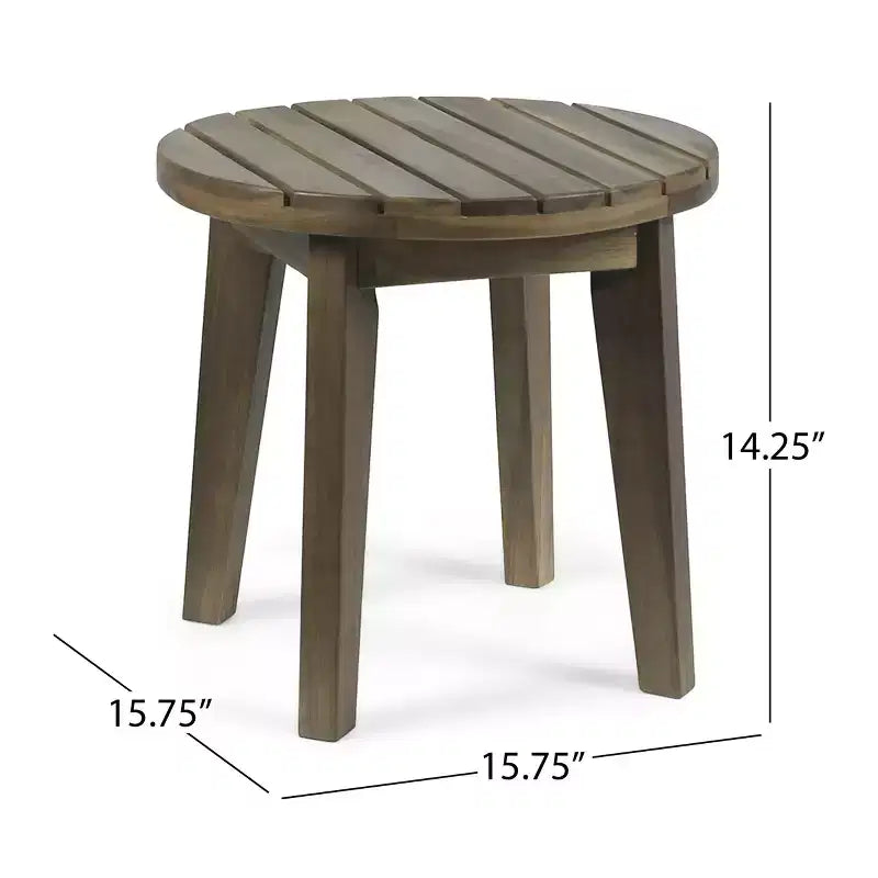 GDFStudio Ocilla Ensemble conversation 3 pièces en bois d'acacia et corde tressée, noir/gris