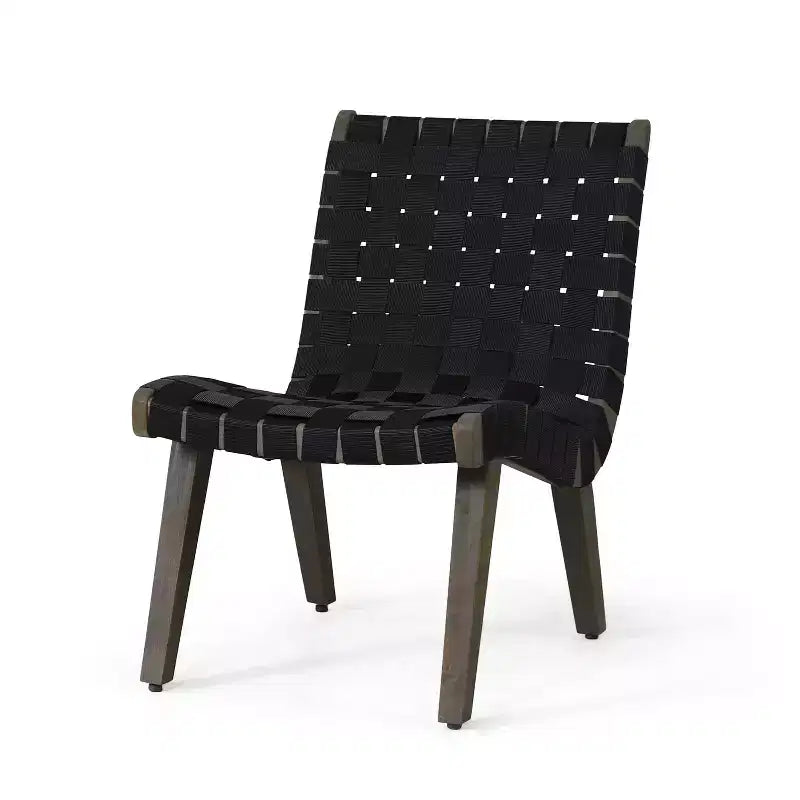 GDFStudio Ocilla Ensemble conversation 3 pièces en bois d'acacia et corde tressée, noir/gris