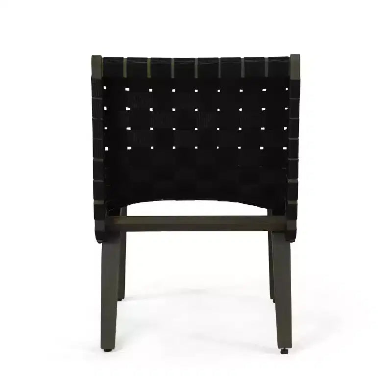 GDFStudio Ocilla Ensemble conversation 3 pièces en bois d'acacia et corde tressée, noir/gris