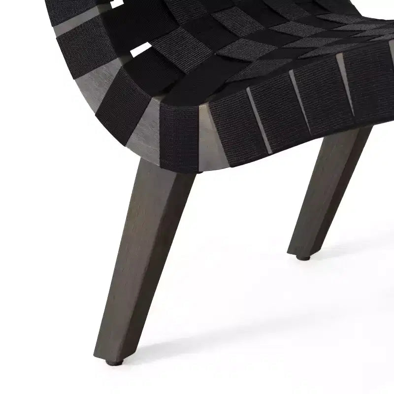 GDFStudio Ocilla Ensemble conversation 3 pièces en bois d'acacia et corde tressée, noir/gris