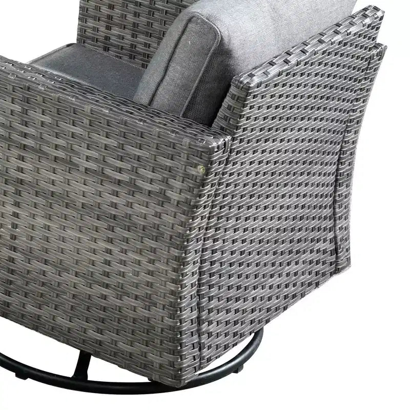 Ovios Venice, ensemble de 10 meubles de patio extérieurs en osier, canapé sectionnel de conversation avec fauteuil pivotant et coussins