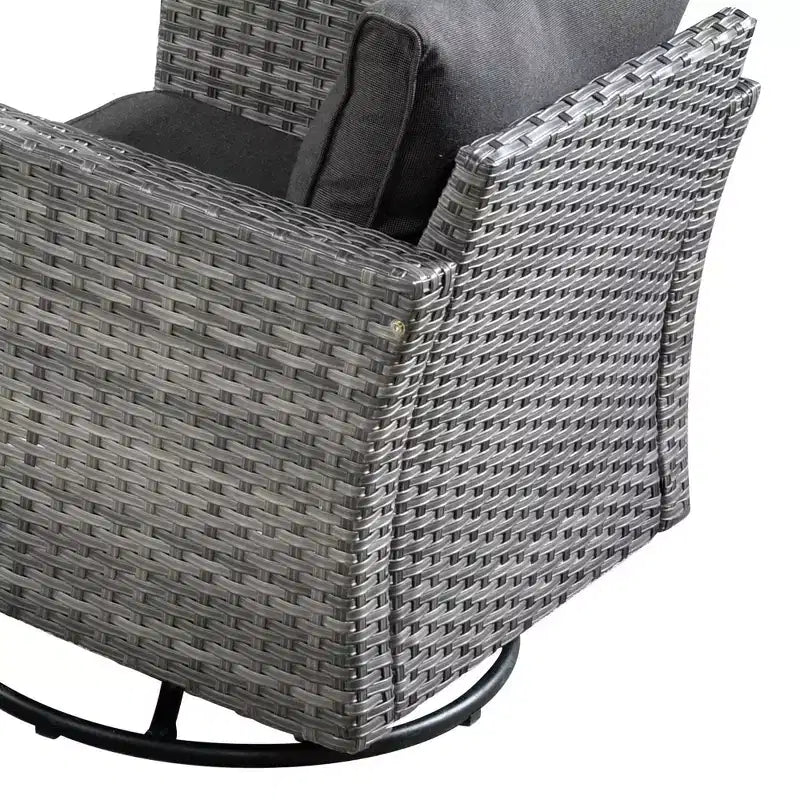Ovios Venice, ensemble de 10 meubles de patio extérieurs en osier, canapé sectionnel de conversation avec fauteuil pivotant et coussins