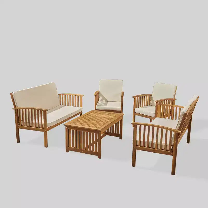 Ensemble de canapé 5 pièces en bois d'acacia Carolina - Christopher Knight Home: