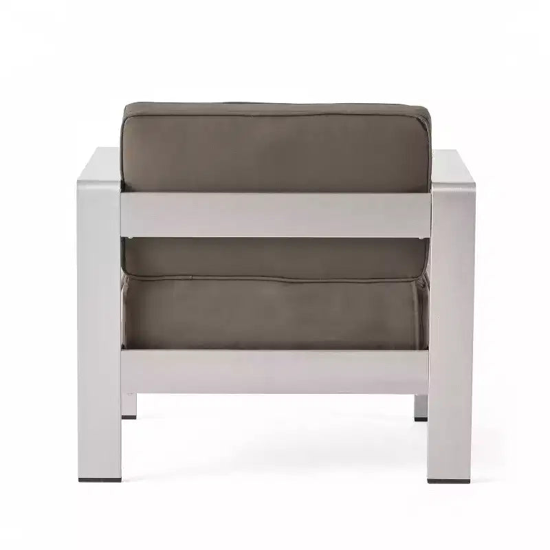 Ensemble de mobilier d'extérieur Cape Coral 5 pièces en aluminium et MGO avec table brasero - Christopher Knight Home