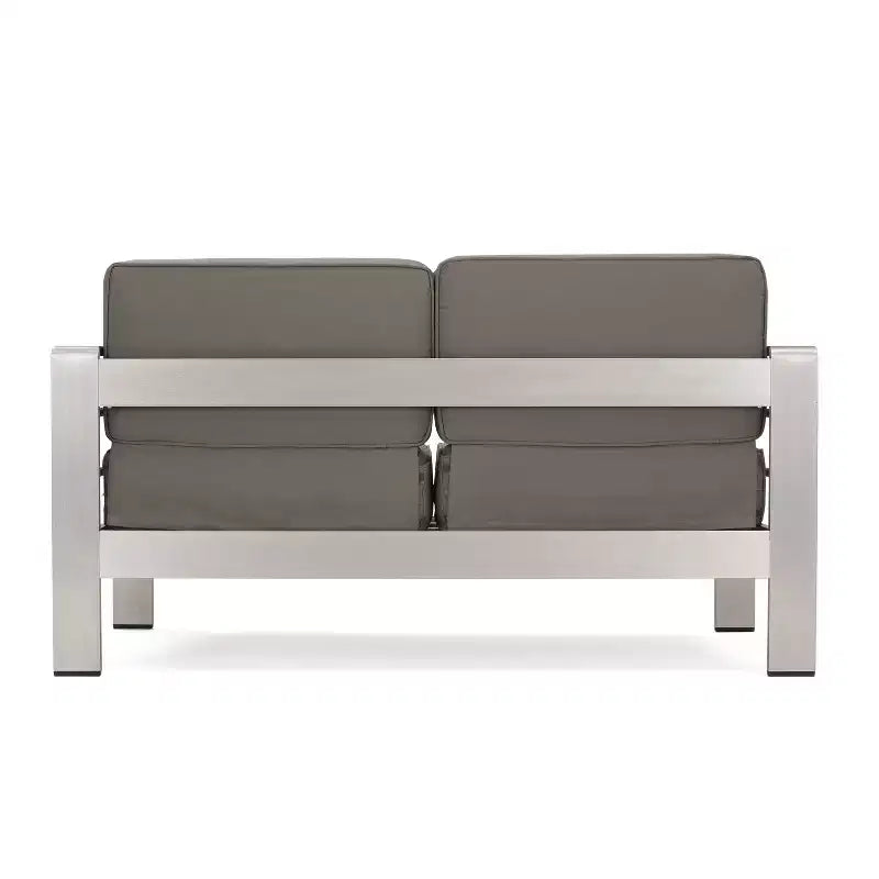 Ensemble de mobilier d'extérieur Cape Coral 5 pièces en aluminium et MGO avec table brasero - Christopher Knight Home