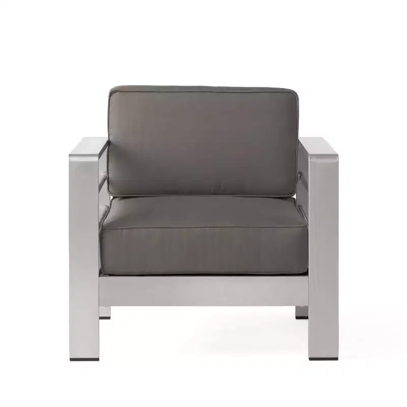 Ensemble de mobilier d'extérieur Cape Coral 5 pièces en aluminium et MGO avec table brasero - Christopher Knight Home