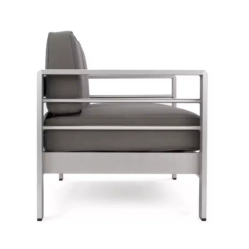 Ensemble de mobilier d'extérieur Cape Coral 5 pièces en aluminium et MGO avec table brasero - Christopher Knight Home