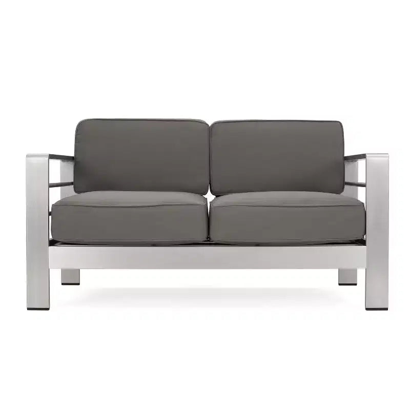 Ensemble de mobilier d'extérieur Cape Coral 5 pièces en aluminium et MGO avec table brasero - Christopher Knight Home